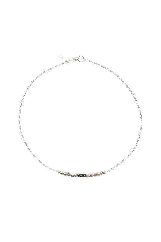 Heather Gardner - Mermaid Gemstone Kids Necklace in Gunmetal & Onyx