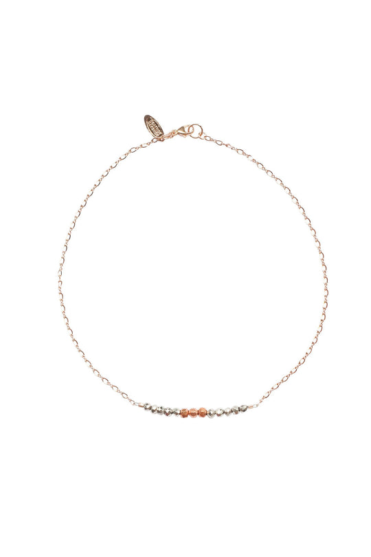 Heather Gardner - Mermaid Gemstone Kids Necklace in Rose Gold w/Gunmetal