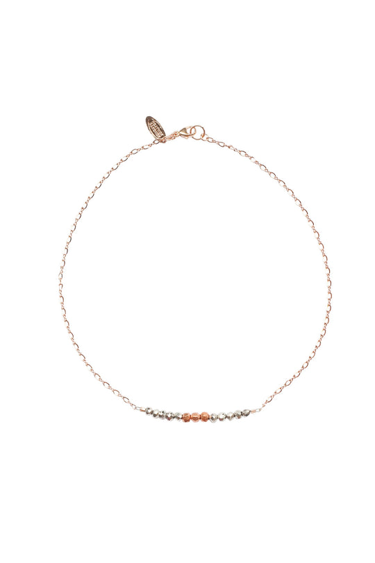 Mermaid Gemstone Kids Necklace in Rose Gold w/Gunmetal