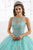 Quinceanera Collection - 26915 Beaded Illusion Keyhole Ballgown In Blue and Silver
