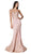 Cinderella Divine - KC889 Lace Appliqued Mermaid Dress In Pink and Gold