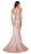 Cinderella Divine - KC889 Lace Appliqued Mermaid Dress In Pink and Gold