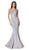 Cinderella Divine - KC889 Lace Appliqued Mermaid Dress In Silver