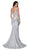 Cinderella Divine - KC889 Lace Appliqued Mermaid Dress In Silver