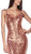 Cinderella Divine - CK848 Bedazzled V-neck Mermaid Dress In Pink and Gold