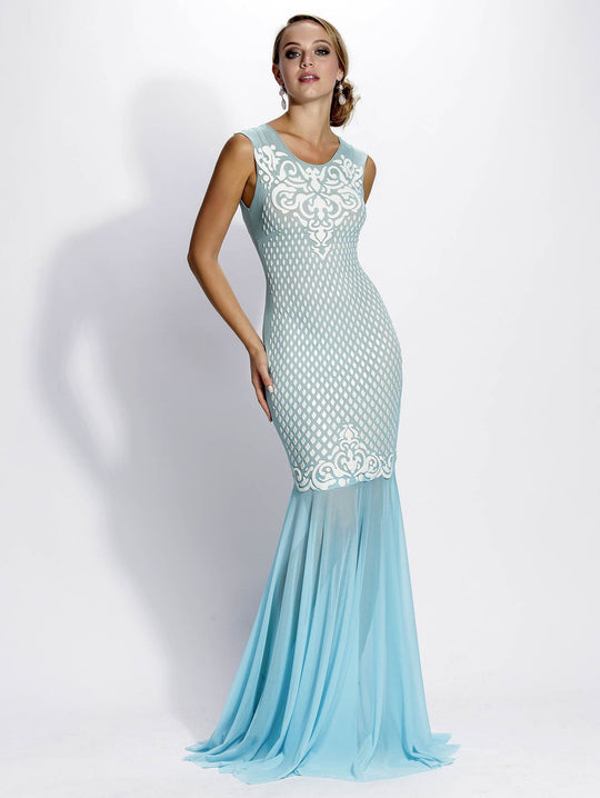 Baccio Couture - Nadit Mesh Painted In Blue