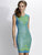 Baccio Couture - Nadit Mesh Painted in Blue and Green