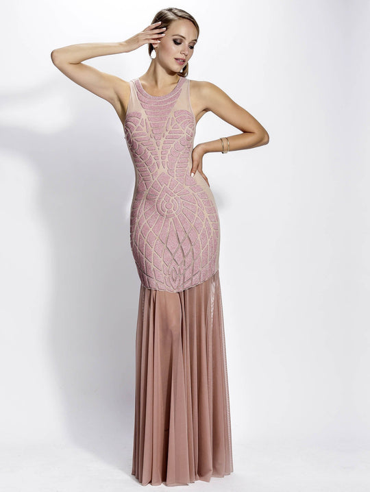 Baccio Couture - Pinar Mesh Painted In Pink