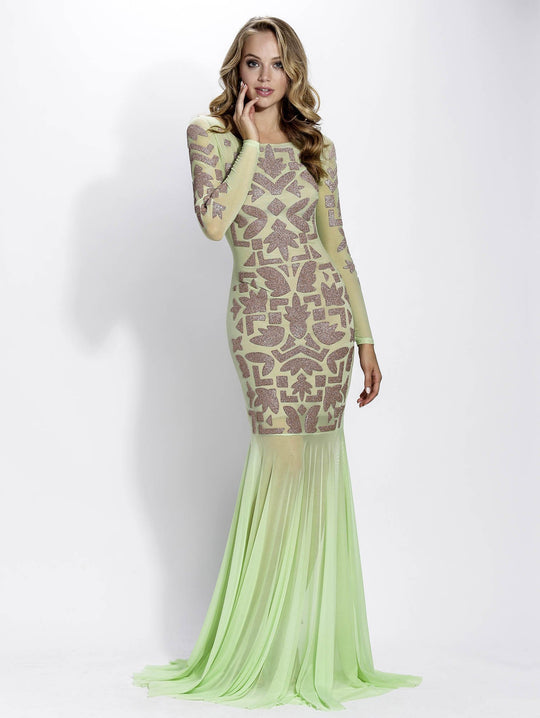 Baccio Couture - Sade Mesh Painted In Green And Brown