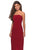 La Femme - 28204 Strapless Jersey Sheath Dress With Slit In Red