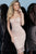 Jovani - 1401 Lace Sweetheart Sheath Dress With Capelet In Pink