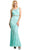 Cinderella Divine - Floral Lace Mock Two-Piece Sheath Long Formal Dress