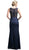 Cinderella Divine - Floral Lace Mock Two-Piece Sheath Long Formal Dress