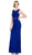 Cinderella Divine - Floral Lace Mock Two-Piece Sheath Long Formal Dress