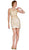 Cinderella Divine - Lace Appliqued Illusion Midriff Sheath Short Formal Dress