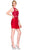 Lace Appliqued Illusion Midriff Sheath Short Formal Dress
