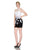 Lace Appliqued Illusion Midriff Sheath Short Formal Dress