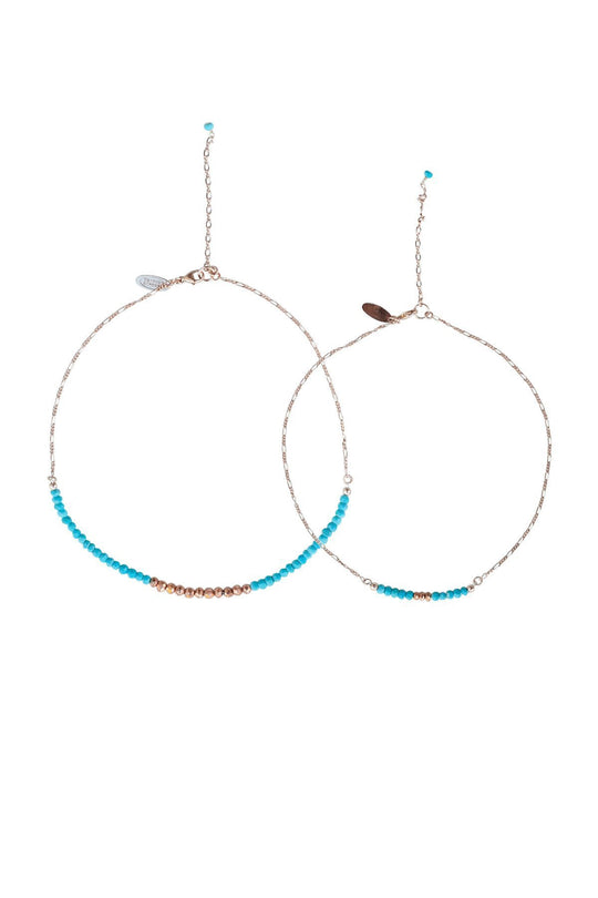 Heather Gardner - Mermaid Gemstone Necklace Mommy & Me Set in Rose Gold w/Turquoise