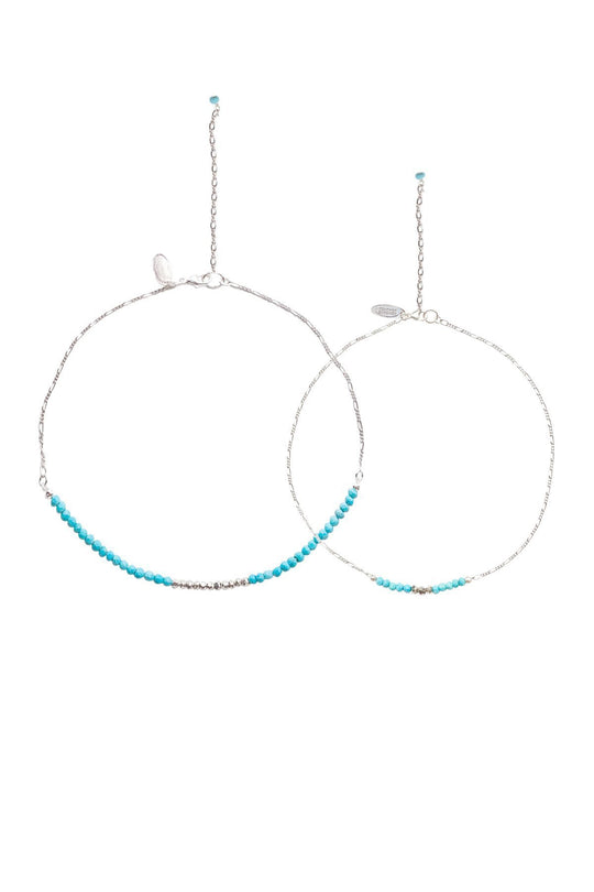 Heather Gardner - Mermaid Gemstone Necklace Mommy & Me Set in Silver w/Turquoise