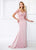 Montage by Mon Cheri - 118967 Illusion V-neckline Sheath Gown In Pink