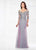 Mon Cheri Metallic Lace Bodice Chiffon Gown 118974 in Purple