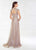 Montage by Mon Cheri - 118977 Queen Anne Ruched Empire Chiffon Gown In Gray