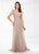 Montage by Mon Cheri - 118977 Queen Anne Ruched Empire Chiffon Gown In Gray