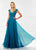 Montage by Mon Cheri - 118978 Queen Anne Chiffon A-line Gown In Blue