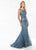Mon Cheri Cap Sleeves Lace Mermaid Gown 118982 - 1 pc Wedgewood In Size 12 Available In Blue and Gray