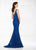 Montage by Mon Cheri - 118983 Sheath Gown with Long-Sleeved Jacket In Blue