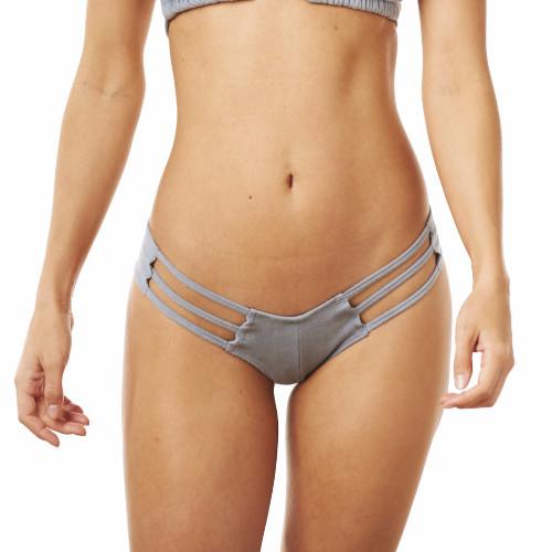 Grey Faux Suede Preview Bikini Bottom
