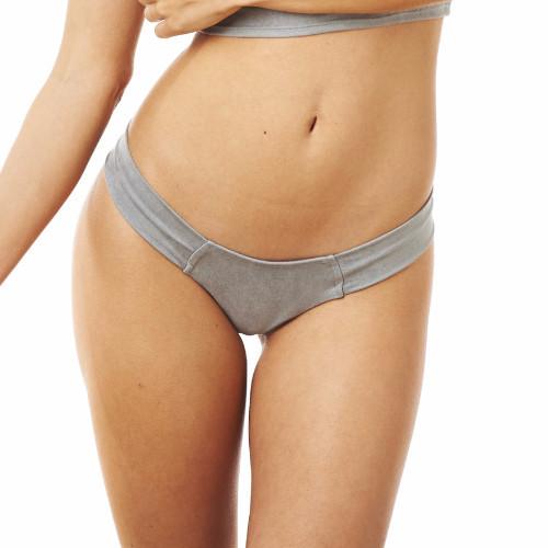 Grey Faux Suede Uno Bikini Bottom