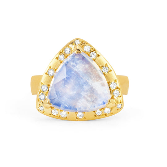 NEW! Queen Blue Moonstone Ring with Diamonds