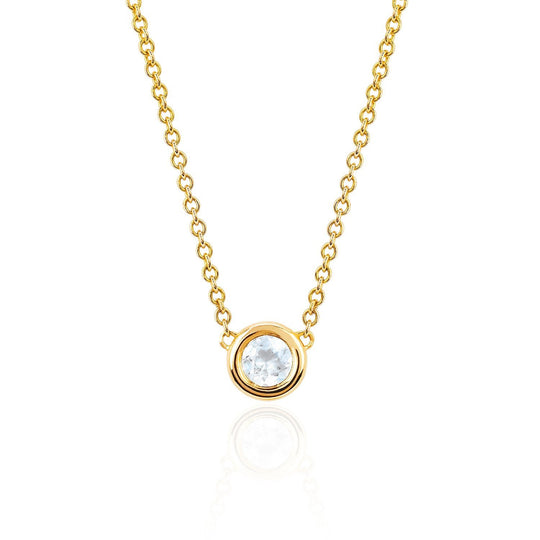 NEW! Single Bezel Station Moonstone Necklace