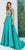 Angela and Alison - Floral Embroidered Satin V Neck Prom Dress 771079 in Green