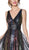 Cinderella Divine - CS033 Multicolored Sequined V-neck A-line Dress In Multi-Color