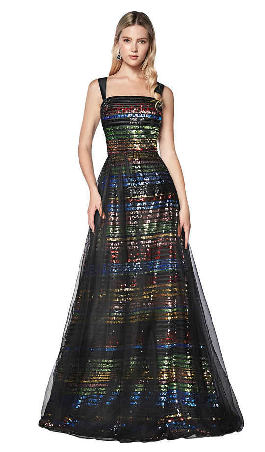 Cinderella Divine - CS032 Sequin Embellished A-Line Dress In Multi-Color