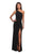 La Femme - 28135 Asymmetric Long Dress In Black