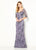 Cameron Blake - 219691 Lace Embroidered V-Neck Dress In Gray