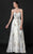 MNM Couture - N0037 Strapless Metallic Evening Gown In White