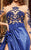 MNM Couture - N0148 Sheered and Sleek Ruched A-line Gown In Blue