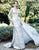 MNM Couture - Deep V-Neck Floral Embellished Gown N0143 in White