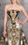 MNM Couture - N0153 Strapless Embroidered Gown with Overskirt In Gold