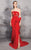 MNM Couture - N0177 Avian Embroidered Strapless Cascade Gown In Red