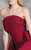 MNM Couture - N0188 Strapless Scroll Embroidered Mermaid Gown In Red