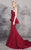 MNM Couture - N0188 Strapless Scroll Embroidered Mermaid Gown In Red