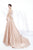MNM Couture - N0205 Embroidered Halter Neck Gown With Train in Pink