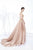 MNM Couture - N0205 Embroidered Halter Neck Gown With Train in Pink