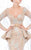 MNM Couture - N0211 Long Sleeve Floral Appliqued Sheath Gown In Gold