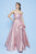 MNM Couture - N0226 Pleated Bodice Strapless Glitter Gown in Pink